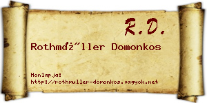 Rothmüller Domonkos névjegykártya