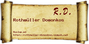 Rothmüller Domonkos névjegykártya